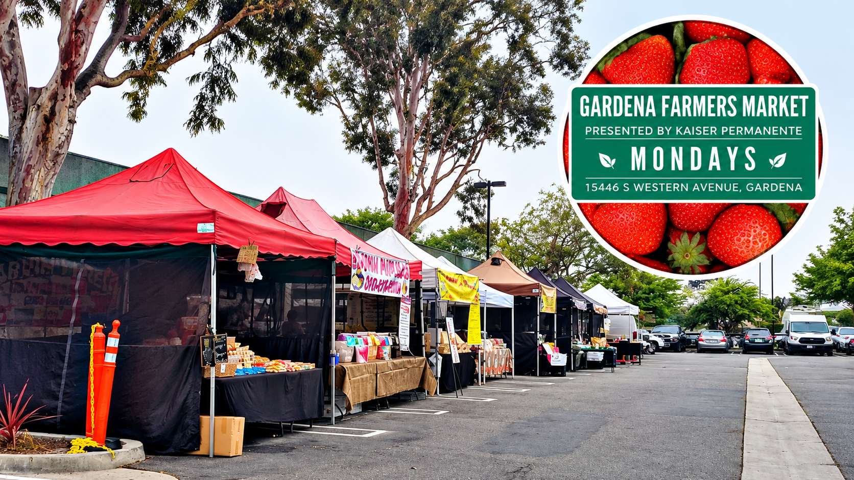 Gardena Farmers Market stalls at the Kaiser Permanente Gardena Medical Offices