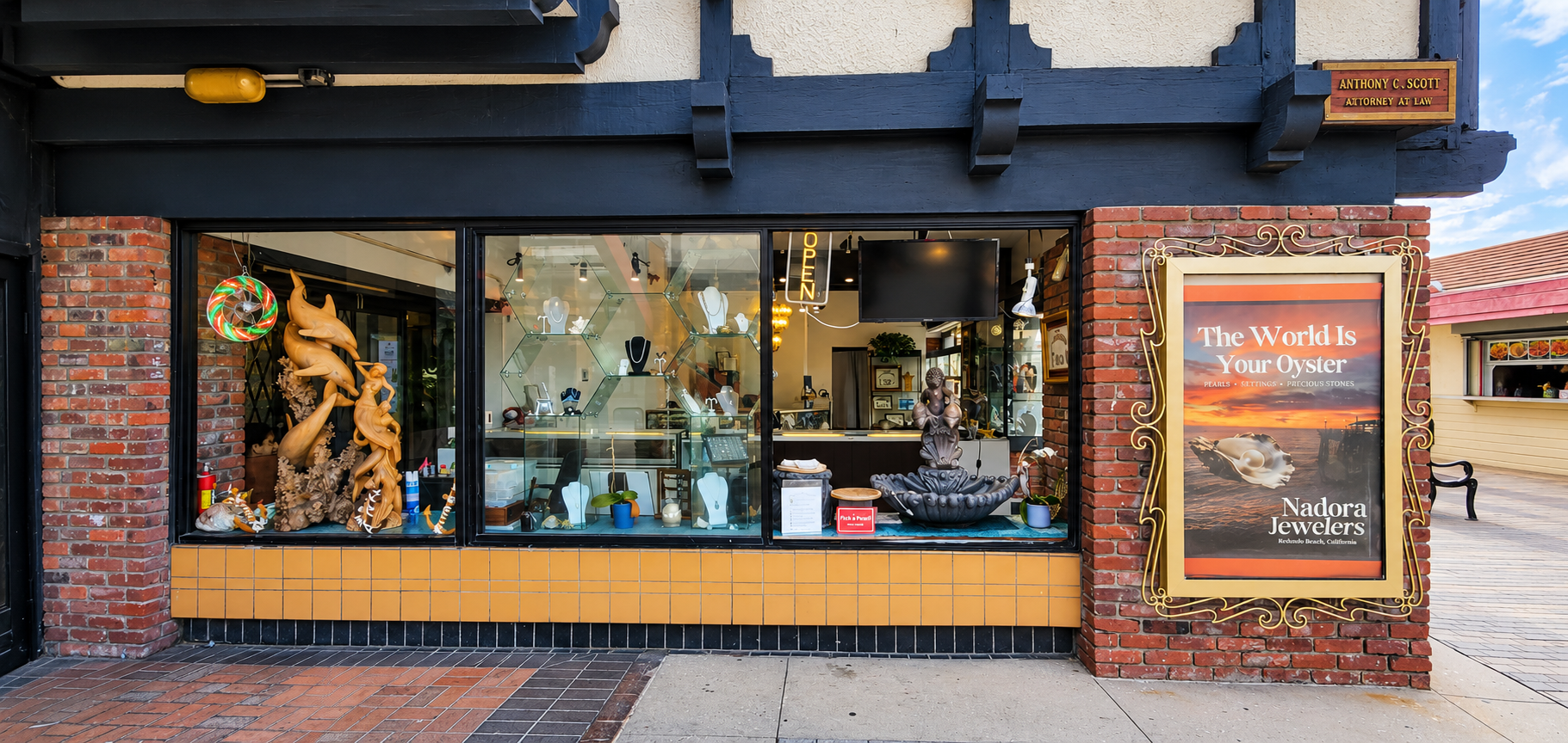 Nadora Jewelers storefront at the Redondo Beach Pier