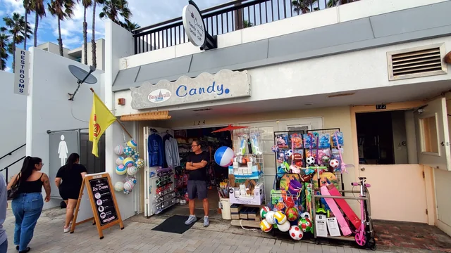 Boardwalk Candy storefront at the Redondo Beach Pier